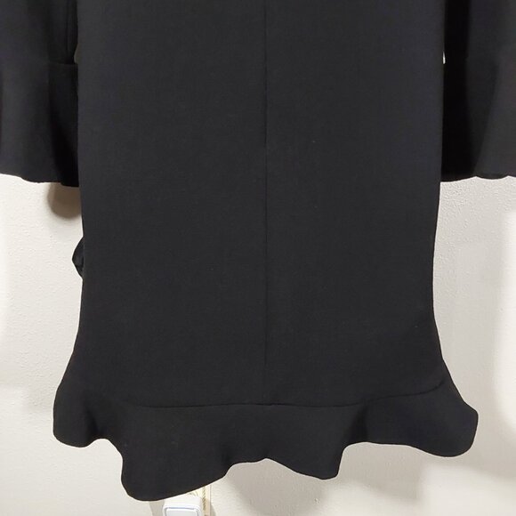 NWOT! Jill Stuart Kendra Shift Dress 100% Virgin Wool Bell Sleeve Ruffle Hem - 4 - Picture 8 of 11